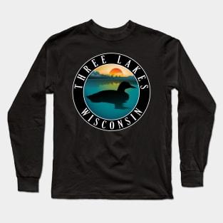 Three Lakes Wisconsin Loon Long Sleeve T-Shirt